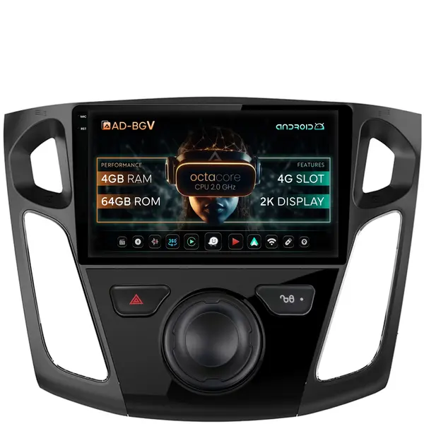 Navigatie Ford Focus 3 (2011-2019), Android, V-Octacore 4GB RAM + 64GB ROM, 9.5 Inch - AD-BGV9004+AD-BGRKIT115