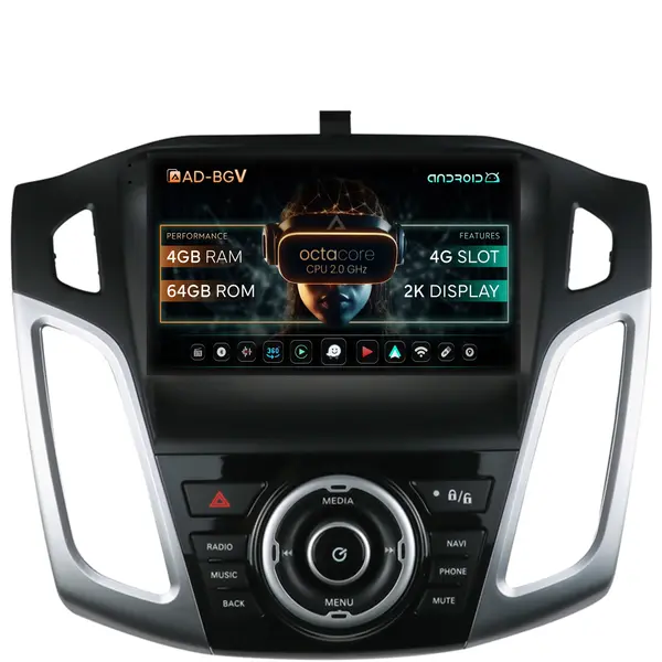 Navigatie Ford Focus 3 (2011-2019), Android, V-Octacore 4GB RAM + 64GB ROM, 9.5 Inch - AD-BGV9004+AD-BGRKIT144