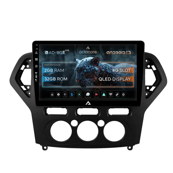 Navigatie Ford Mondeo (2007-2010) Clima Manuala, Android, E-Octacore 2GB RAM + 32GB ROM, 10.1 Inch - AD-BGE10002+AD-BGRKIT126