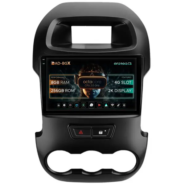 Navigatie Ford Ranger (2011-2015), Android, X-Octacore 8GB RAM + 256GB ROM, 9.5 Inch - AD-BGX9008+AD-BGRKIT135B