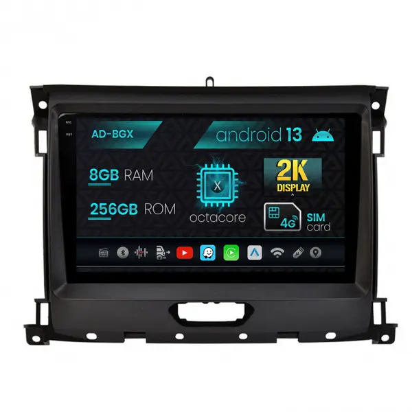 Navigatie Ford Ranger (2015-2022), Android 13, X-Octacore 8GB RAM + 256GB ROM, 9.5 Inch - AD-BGX9008+AD-BGRKIT120V2