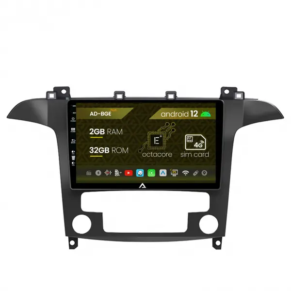 Navigatie Ford S-Max (2006-2015), Android 12, E-Octacore 2GB RAM + 32GB ROM, 9 Inch - AD-BGE9002+AD-BGRKIT125
