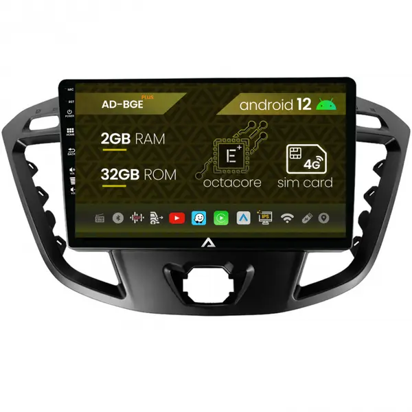 Navigatie Ford Transit Tourneo (2012-2020), Android 12,E-Octacore 2GB RAM + 32GB ROM, 9 Inch - AD-BGE9002+AD-BGRKIT123