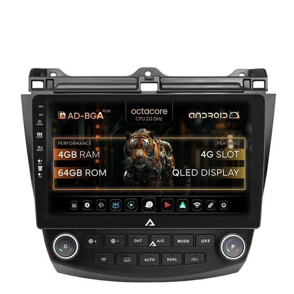 Navigatie Honda Accord 7 (2005-2008), Android, A-Octacore 4GB RAM + 64GB ROM, 10.1 Inch - AD-BGA10004+AD-BGRKIT012