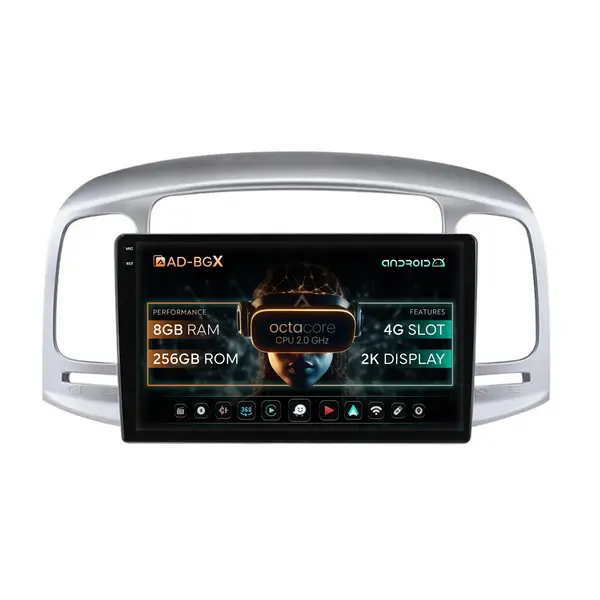 Navigatie Hyundai Accent (2006-2011), Android, X-Octacore 8GB RAM + 256GB ROM, 9.5 Inch - AD-BGX9008+AD-BGRKIT211