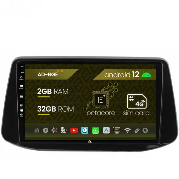 Navigatie Hyundai I30 (2017-Prezent), Android 12, E-Octacore 2GB RAM + 32GB ROM, 9 Inch - AD-BGE9002+AD-BGRKIT225
