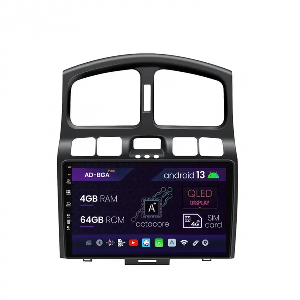 Navigatie Hyundai Santa Fe (2001-2005), Android 13, A-Octacore 4GB RAM + 64GB ROM, 9 Inch - AD-BGA9004+AD-BGRKIT210V2