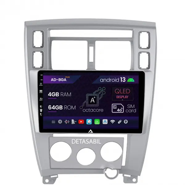Navigatie Hyundai Tucson (2004-2009), Android 13, A-Octacore 4GB RAM + 64GB ROM, 10.1 Inch - AD-BGA10004+AD-BGRKIT200