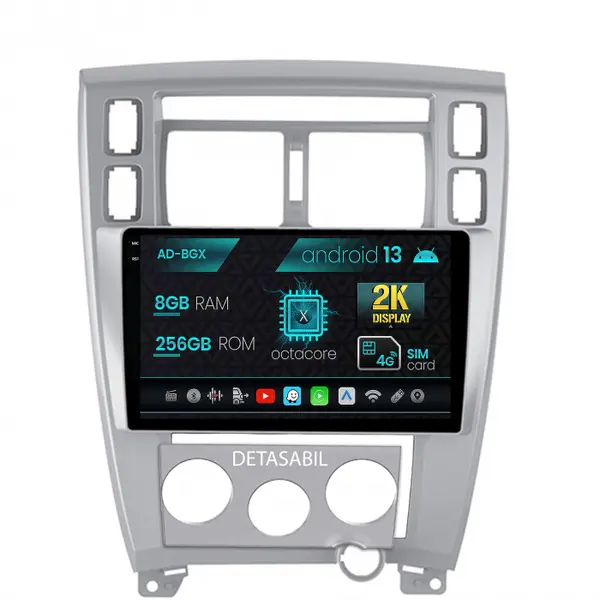 Navigatie Hyundai Tucson (2004-2009), Android 13, X-Octacore 8GB RAM + 256GB ROM, 10.36 Inch - AD-BGX10008+AD-BGRKIT200