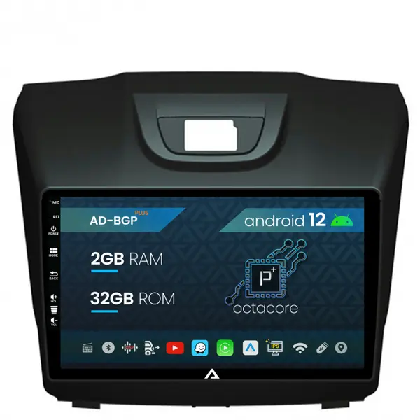 Navigatie Isuzu D-MAX (2015+), Android 12, P-Octacore 2GB RAM + 32GB ROM, 9 Inch - AD-BGP9002+AD-BGRKIT311