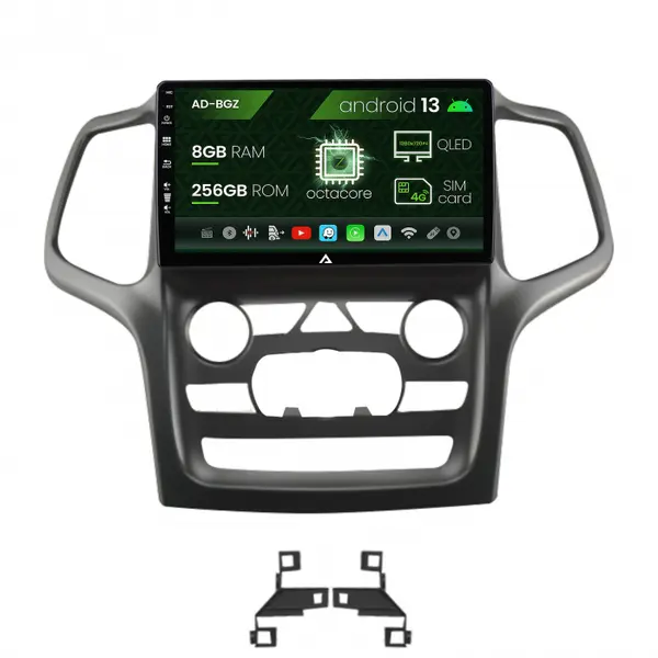 Navigatie Jeep Grand Cherokee (2014-2022), Android 13, Z-Octacore 8GB RAM + 256GB ROM, 9 Inch - AD-BGZ9008+AD-BGRKIT272
