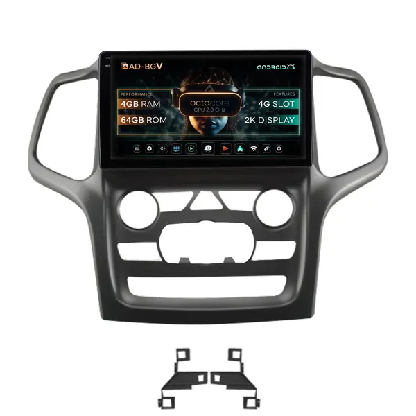 Navigatie Jeep Grand Cherokee (2014-2022), Android, V-Octacore 4GB RAM + 64GB ROM, 9.5 Inch - AD-BGV9004+AD-BGRKIT272