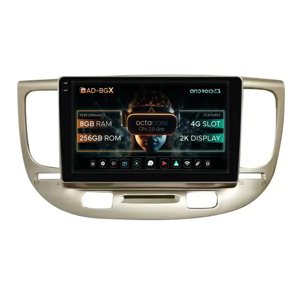 Navigatie Kia Rio (2006-2011), Android, X-Octacore 8GB RAM + 256GB ROM, 9.5 Inch - AD-BGX9008+AD-BGRKIT232