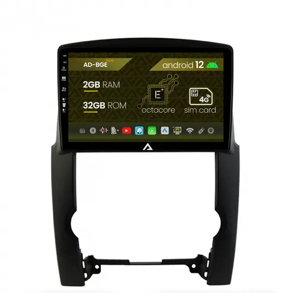 Navigatie Kia Sorento (2009-2013), Android 12, E-Octacore 2GB RAM + 32GB ROM, 10.1 Inch - AD-BGE10002+AD-BGRKIT208