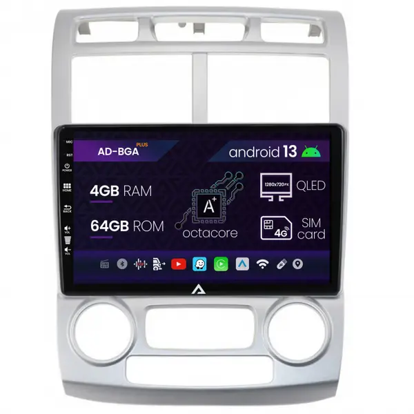 Navigatie Kia Sportage (2005-2010) M AC, Android 13, A-Octacore 4GB RAM + 64GB ROM, 9 Inch - AD-BGA9004+AD-BGRKIT148