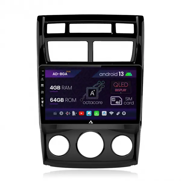 Navigatie Kia Sportage (2005-2010) M AC, Android 13, A-Octacore 4GB RAM + 64GB ROM, 9 Inch - AD-BGA9004+AD-BGRKIT148S