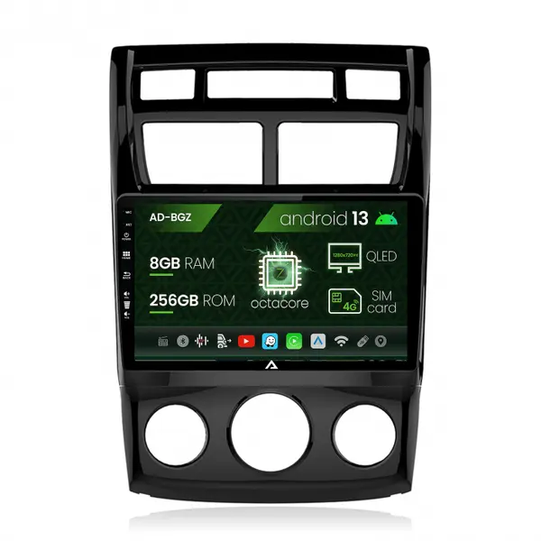 Navigatie Kia Sportage (2005-2010) M AC, Android 13, Z-Octacore 8GB RAM + 256GB ROM, 9 Inch - AD-BGZ9008+AD-BGRKIT148S