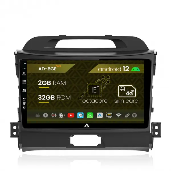 Navigatie Kia Sportage (2010-2016), Android 12, E-Octacore 2GB RAM + 32GB ROM, 9 Inch - AD-BGE9002+AD-BGRKIT146