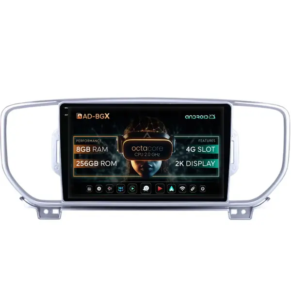 Navigatie Kia Sportage (2016-2018), Android 13, X-Octacore 8GB RAM + 256GB ROM, 9.5 Inch - AD-BGX9008+AD-BGRKIT150V2-S