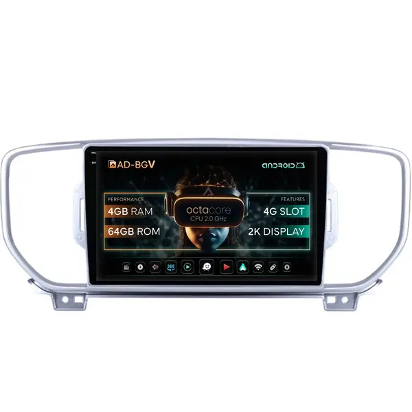 Navigatie Kia Sportage (2016-2018), Android , V-Octacore 4GB RAM + 64GB ROM, 9.5 Inch - AD-BGV9004+AD-BGRKIT150V2-S