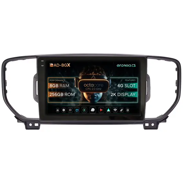 Navigatie Kia Sportage (2016-2018), Android, X-Octacore 8GB RAM + 256GB ROM, 9.5 Inch - AD-BGX9008+AD-BGRKIT150V2-B