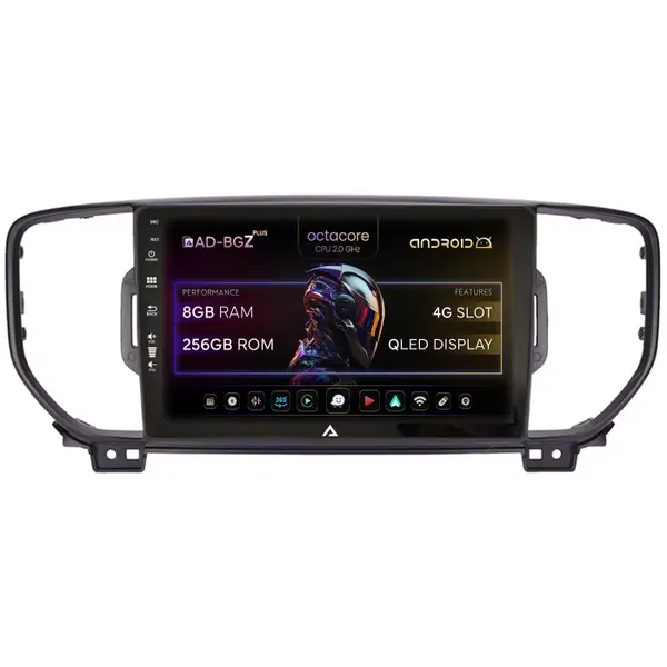 Navigatie Kia Sportage (2016-2018), Android, Z-Octacore 8GB RAM + 256GB ROM, 9 Inch - AD-BGZ9008+AD-BGRKIT150V2-B