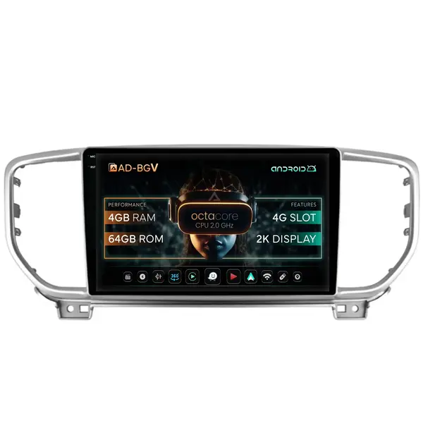 Navigatie Kia Sportage (2018+), Android, V-Octacore 4GB RAM + 64GB ROM, 9.5 Inch - AD-BGV9004+AD-BGRKIT150