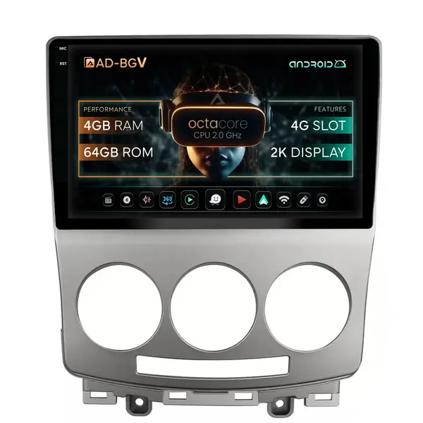 Navigatie Mazda 5 (2005-2010), Android, V-Octacore 4GB RAM + 64GB ROM, 9.5 Inch - AD-BGV9004+AD-BGRKIT324