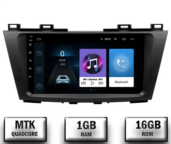 Navigatie Mazda 5 (2010-2015), Android 10, P-Quadcore 1GB RAM + 16GB ROM, 9 Inch - AD-BGP9001+AD-BGRKIT323