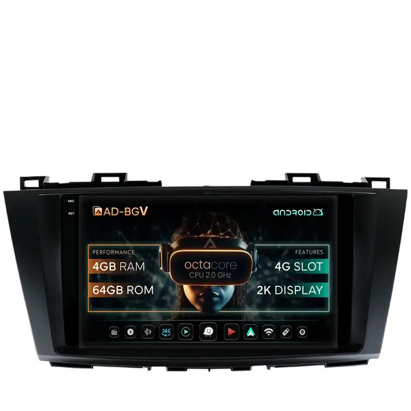 Navigatie Mazda 5 (2010-2015), Android, V-Octacore 4GB RAM + 64GB ROM, 9.5 Inch - AD-BGV9004+AD-BGRKIT323