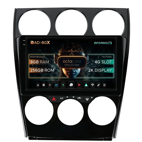 Navigatie Mazda 6 (2002-2008), Android, X-Octacore 8GB RAM + 256GB ROM, 9.5 Inch - AD-BGX9008+AD-BGRKIT321