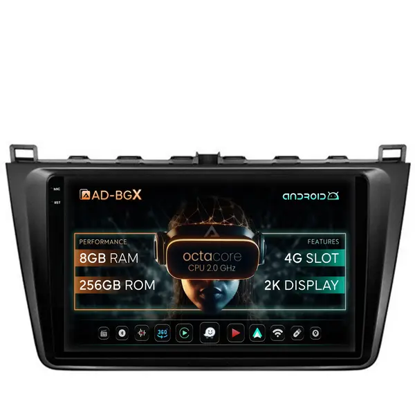 Navigatie Mazda 6 (2008-2013), Android, X-Octacore 8GB RAM + 256GB ROM, 9.5 Inch - AD-BGX9008+AD-BGRKIT328