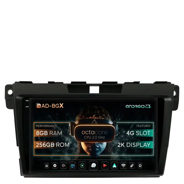 Navigatie Mazda CX-7 (2008-2013), Android, X-Octacore 8GB RAM + 256GB ROM, 9.5 Inch - AD-BGX9008+AD-BGRKIT326