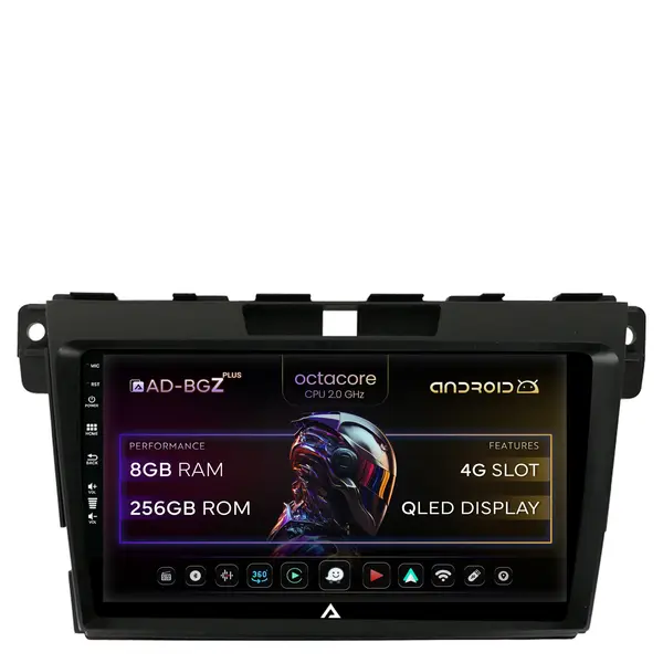 Navigatie Mazda CX-7 (2008-2013), Android, Z-Octacore 8GB RAM + 256GB ROM, 9 Inch - AD-BGZ9008+AD-BGRKIT326