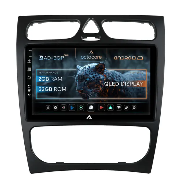 Navigatie Mercedes Benz C-Class W203 (2000-2005), Android, P-Octacore 2GB RAM + 32GB ROM, 9 Inch - AD-BGP9002+AD-BGRKIT416