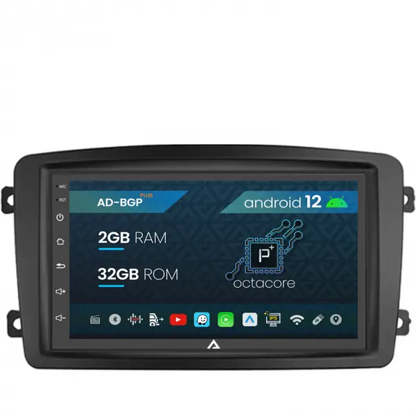 Navigatie Mercedes Benz C-Class W203 Vito Viano CLK, Android 12, P-Octacore 2GB RAM + 32GB ROM, 7 Inch - AD-BGP1002+AD-BGRBE014