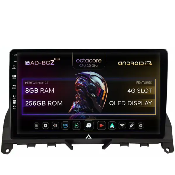 Navigatie Mercedes Benz C-Class W204 (2006-2012), Android, Z-Octacore 8GB RAM + 256GB ROM, 9 Inch - AD-BGZ9008+AD-BGRKIT419