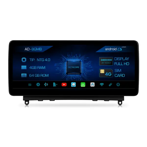 Navigatie Mercedes Benz C-Class W204 (2007-2010), NTG 4.0, Android, MB-Octacore, 4GB RAM + 64GB ROM, 12.3 Inch - AD-BGMB1200440+AD-BGRKITMB003