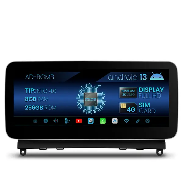Navigatie Mercedes Benz C-Class W204 (2007-2010), NTG 4.0, Android 13, MB-Octacore, 8GB RAM + 256GB ROM, 12.3 Inch - AD-BGMB1000840+AD-BGRKITMB003