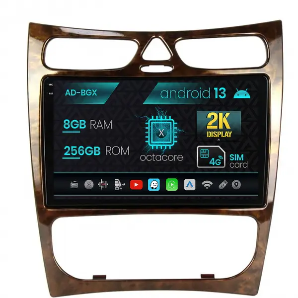 Navigatie Mercedes Benz CLK W209 (2000-2005), Android 13, X-Octacore 8GB RAM + 256GB ROM, 9.5 Inch - AD-BGX9008+AD-BGRKIT416V4
