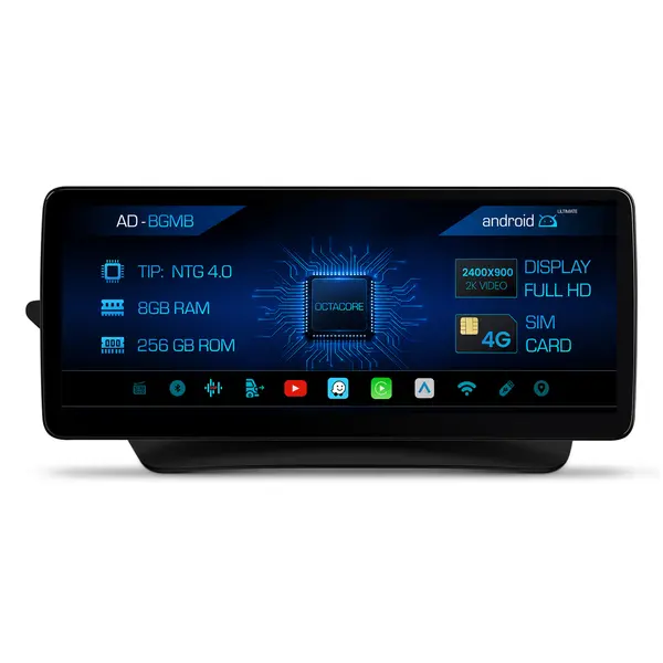 Navigatie Mercedes Benz E-Class C207 (2009-2012), NTG 4.0, Android, MB-Octacore, 8GB RAM + 256GB ROM, 12.3 Inch - AD-BGMB1200840+AD-BGRKITMB010
