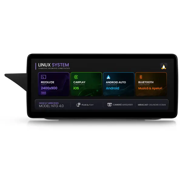 Navigatie Mercedes Benz E-Class W212 (2009-2012), Linux OS OEM, NTG 4.0, CarPlay Android Auto Wireless, MirrorLink, Camera AHD, 12.3 Inch -