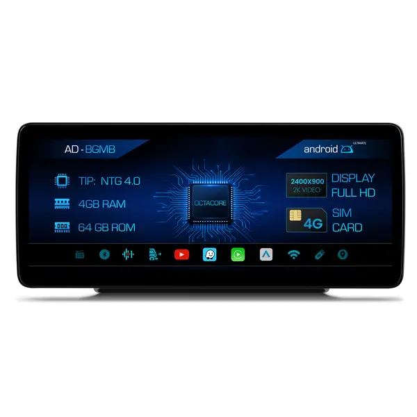 Navigatie Mercedes Benz G-Class G500 W461 W463 (2008-2011), NTG 4.0, Android, MB-Octacore, 4GB RAM + 64GB ROM, 12.3 Inch -