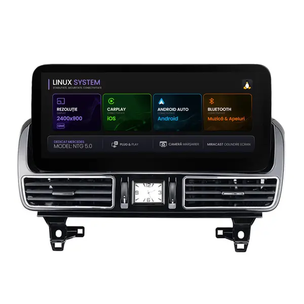 Navigatie Mercedes Benz GLE W166 GLS X166 (2016-2018), Linux OS OEM, NTG 5.0, CarPlay Android Auto Wireless, MirrorLink, Camera AHD, 12.3 Inch -