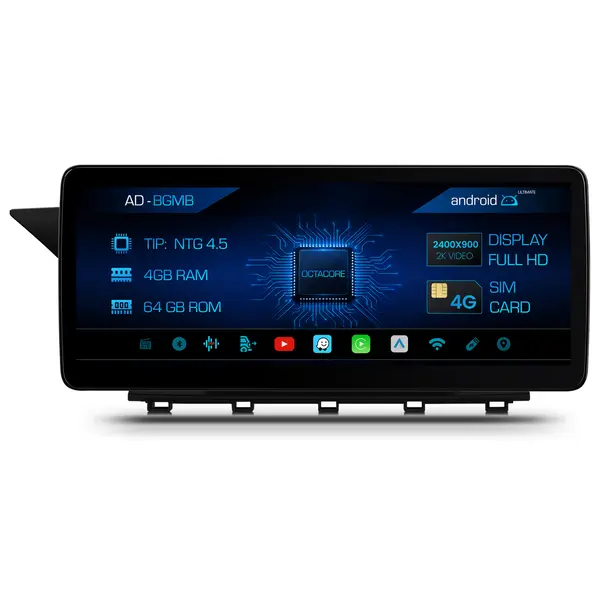 Navigatie Mercedes Benz GLK X204 (2013-2015), NTG 4.5, Android, MB-Octacore, 4GB RAM + 64GB ROM, 12.3 Inch - AD-BGMB1200445+AD-BGRKITMB007