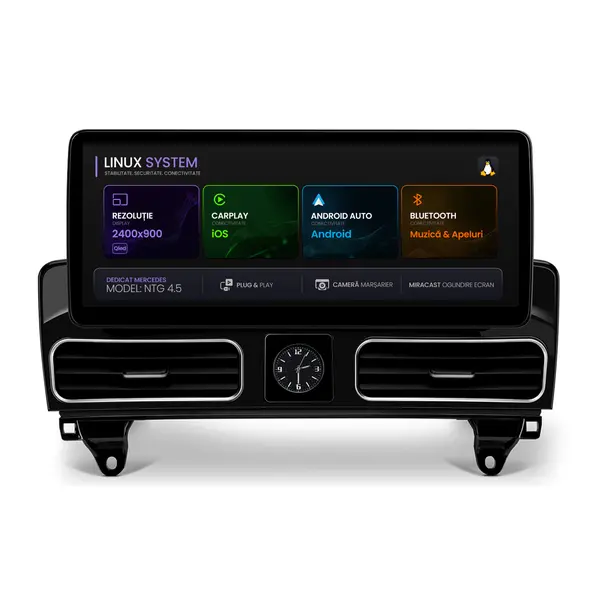 Navigatie Mercedes Benz ML GL W166 X166 (2012-2015), Linux OS OEM, NTG 4.5, CarPlay Android Auto Wireless, MirrorLink, Camera AHD, 12.3 Inch -