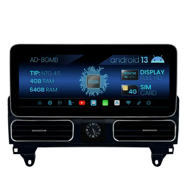 Navigatie Mercedes Benz ML GL W166 X166 (2012-2015), NTG 4.5, Android 13, MB-Octacore, 4GB RAM + 64GB ROM, 12.3 Inch - AD-BGMB1200445+AD-BGRKITMB016