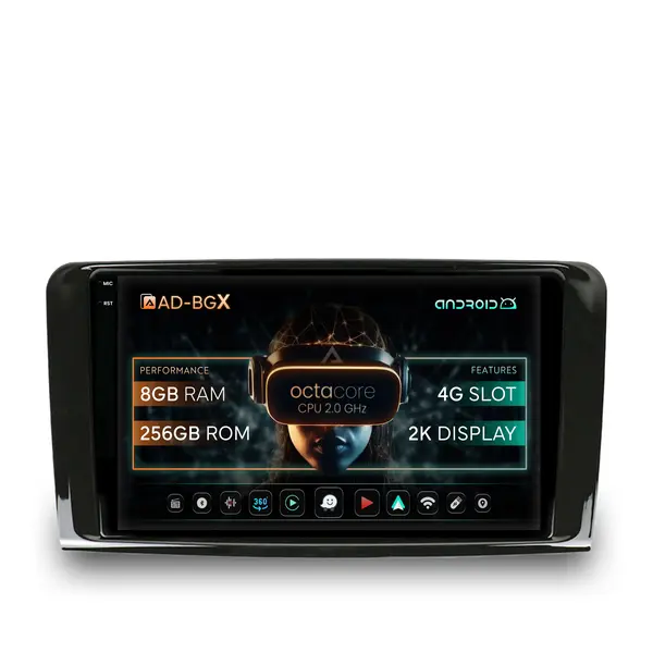 Navigatie Mercedes Benz ML W164 GL X164, Android, X-Octacore 8GB RAM + 256GB ROM, 9.5 Inch - AD-BGX9008+AD-BGRKIT405