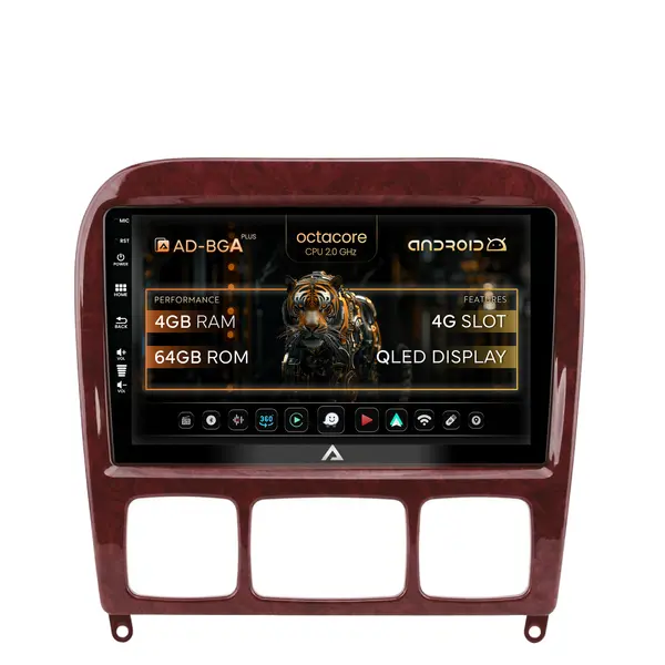 Navigatie Mercedes Benz S-Class (1998-2005), Android, A-Octacore 4GB RAM + 64GB ROM, 9 Inch - AD-BGA9004+AD-BGRKIT408