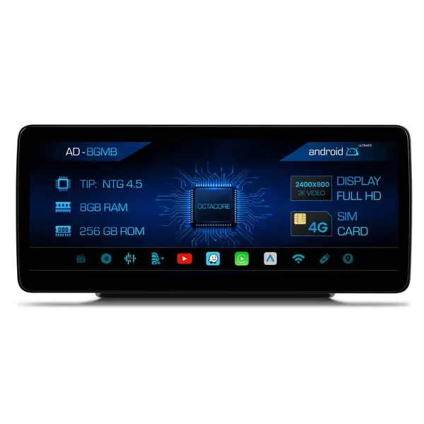 Navigatie Mercedes Benz SLK R172 (2011-2015), NTG 4.5, Android, MB-Octacore, 8GB RAM + 256GB ROM, 12.3 Inch - AD-BGMB1200845+AD-BGRKITMB011